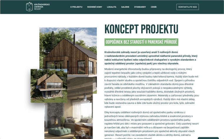 Krušnohorská zahrada vizualizace webu – workoholix.cz