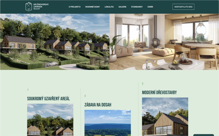 Krušnohorská zahrada vizualizace webu – workoholix.cz